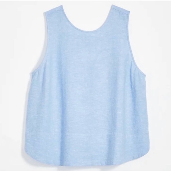 LOFT Barback Cropped Chambray Shell, Size L - Picture 2 of 6